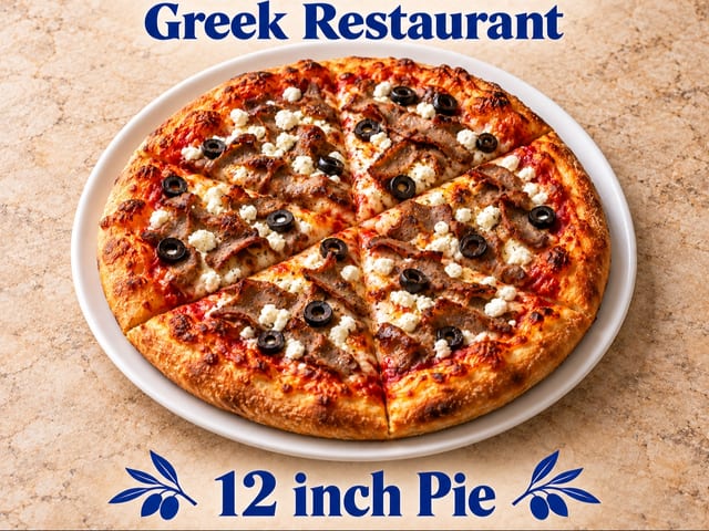 Personal Pizza With Gyro Meat, Feta, olives (12 Inch).