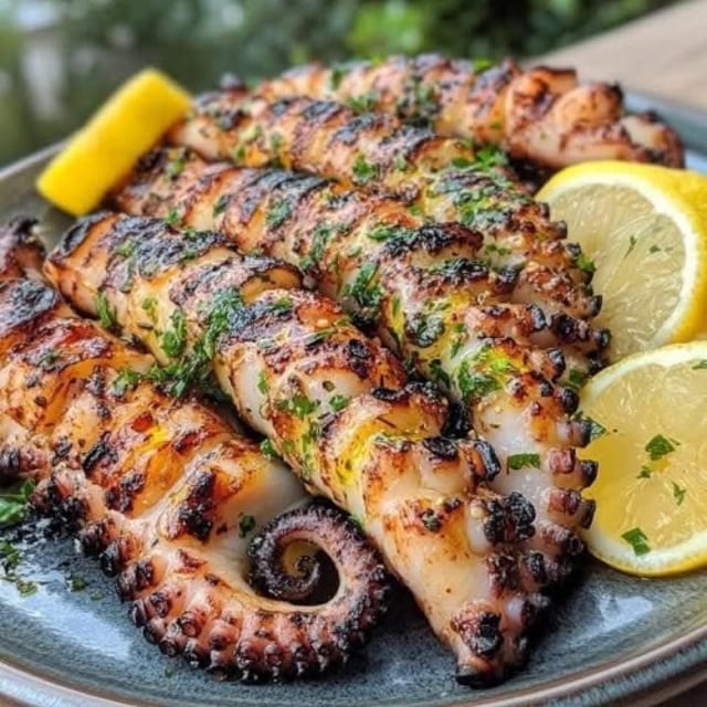 Charcoal Grilled Octopus.