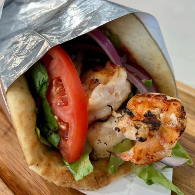 Shrimp Gyro Pita.