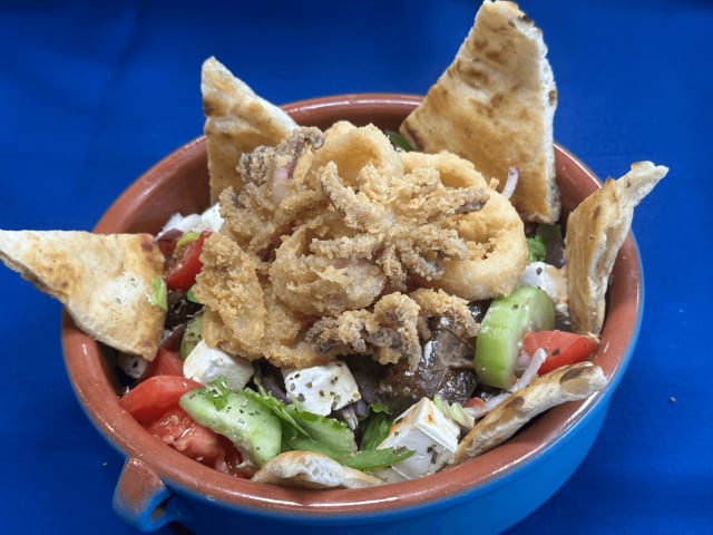 Greek Salad w/Calamari.