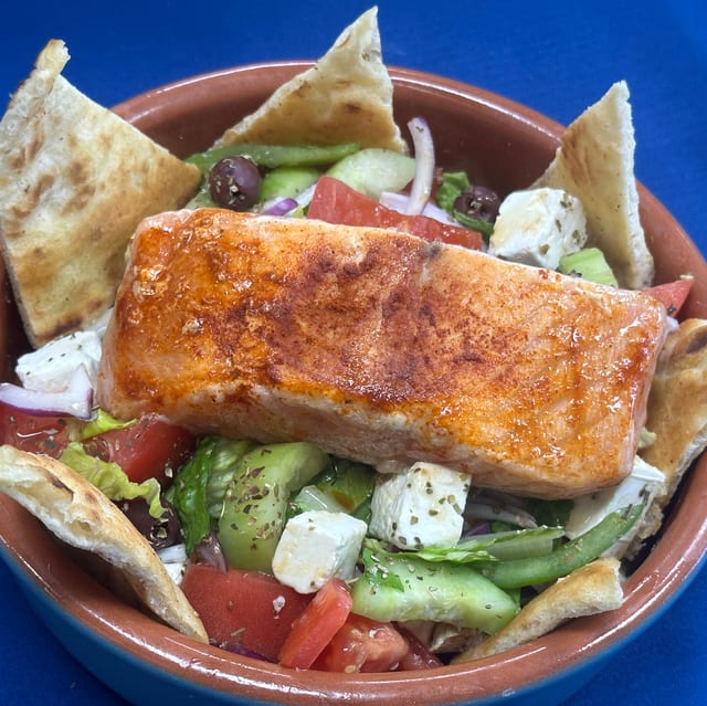 Large Greek Salad Salmon.